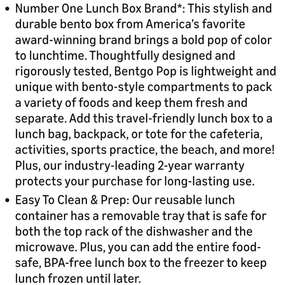⭐️ NEW Bentgo Pop Leak-Proof Lunch Box With Removable Divider - Picture 10 of 11